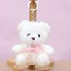 Cute Bow Tie Teddy Bear Plush Toy Keychain Bag Charm Pendant Doll Accessory
