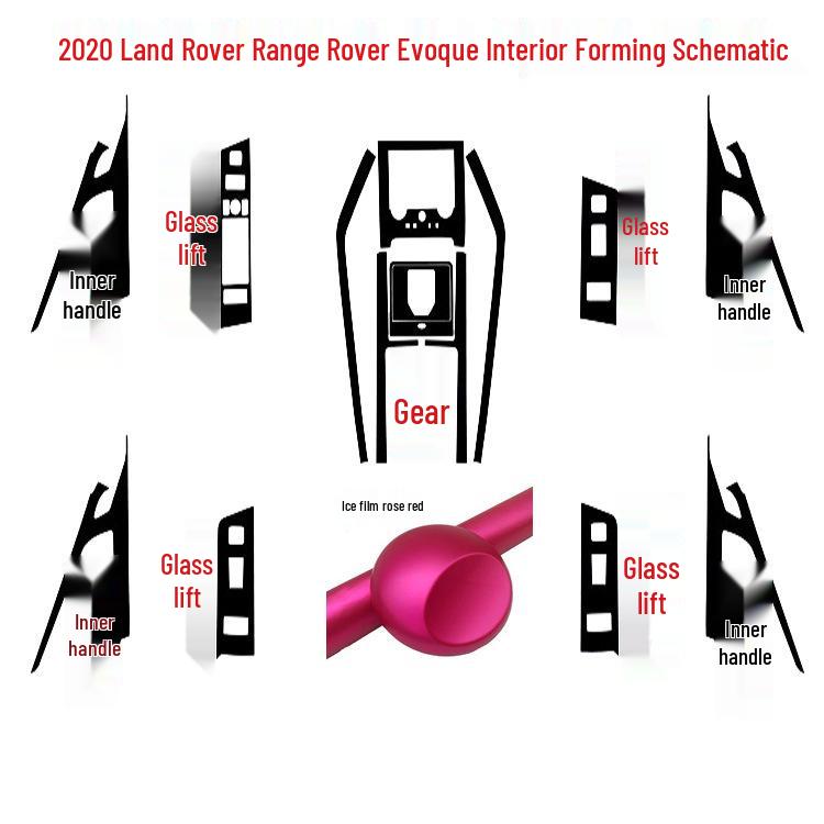 2020 Range Rover Evoque Carbon Fiber Interior Film: Scratch-Resistant Console & Door Gear Sticker