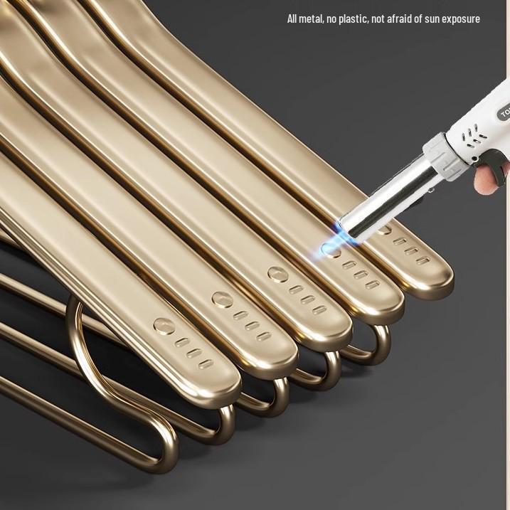 Luxury Wall-Mounted Aluminum Clothes Hanger – Seamless, Wide-Shoulder Design for Strappy Dresses and Heavy Garments