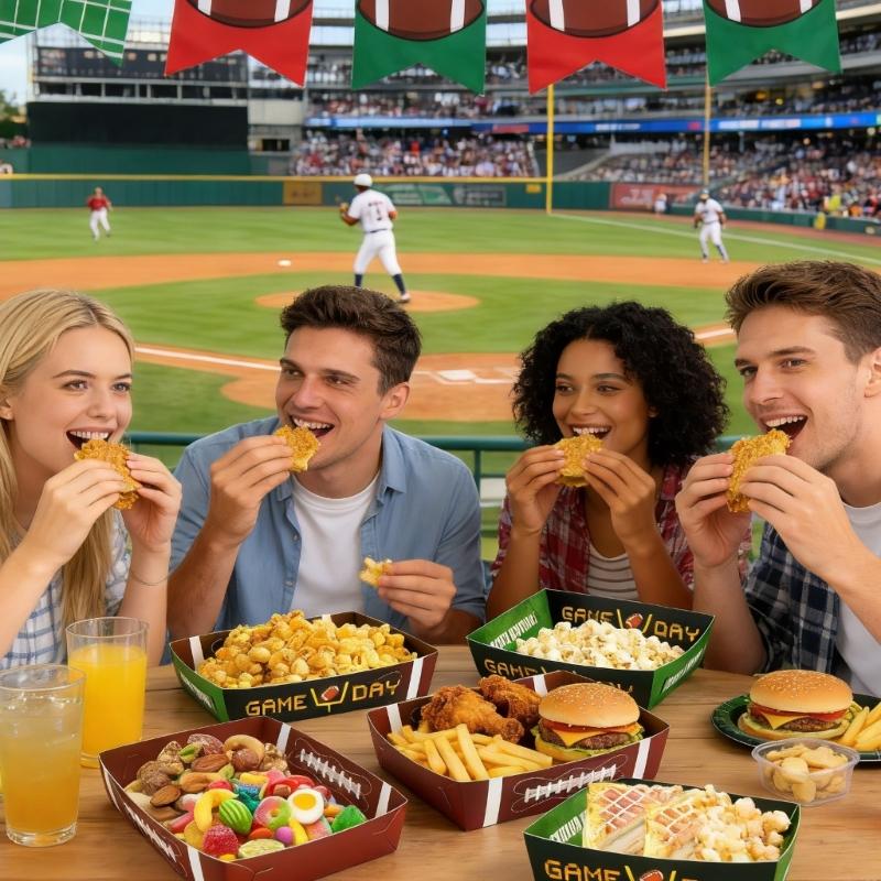 Packung mit 36 Papier-Schalen im Fußball-Stil mit Spielfeld-Design, ideal für Fußball-Partys und zum Servieren von Speisen