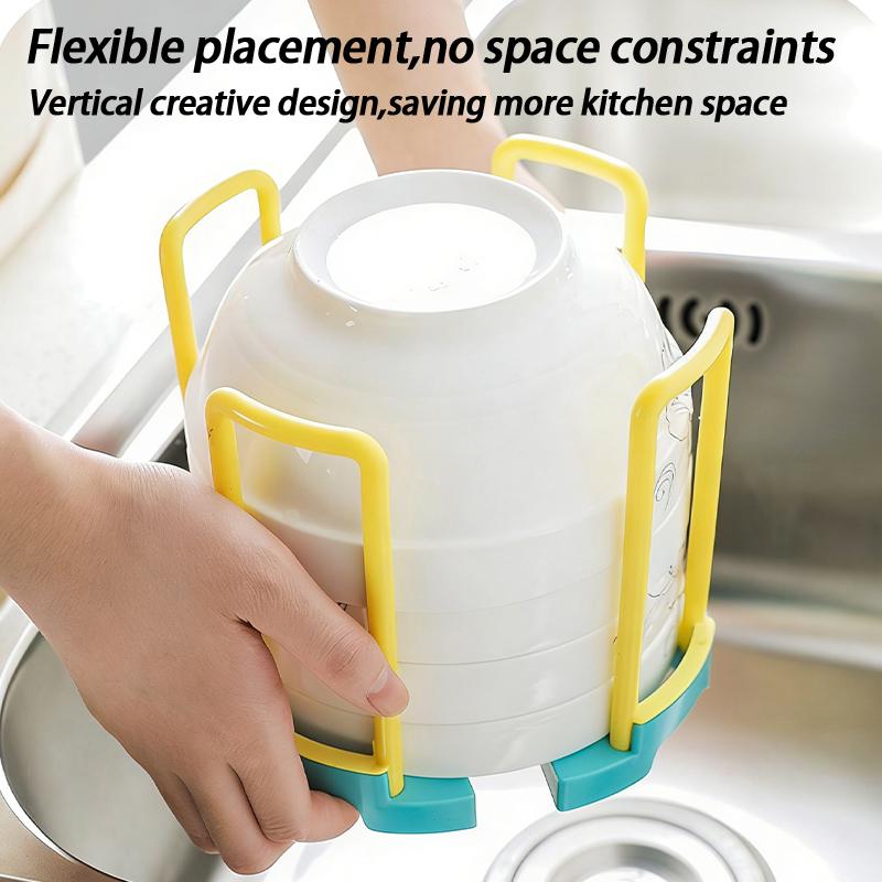 Portable Retractable Bowl Holder Drain Removable Cabinet Dishes Storage Rack Water Cup Kitchen Organizer