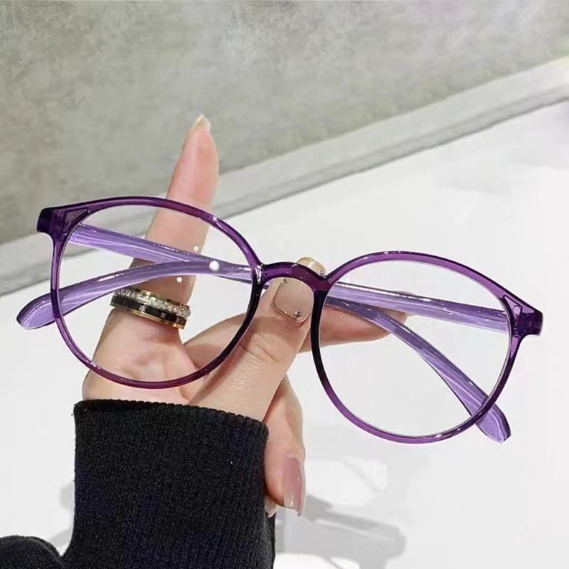 Large Frame Round Vintage Reading Glasses Women Men Lightweight Full Frame Anti Blue Light Presbyopia Eyewear