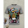 Men's T-shirt Funny Animal Graphic Print Casual Round Neck Short Sleeve Tops Street Fashion T Shirts Male Oversized Clothing