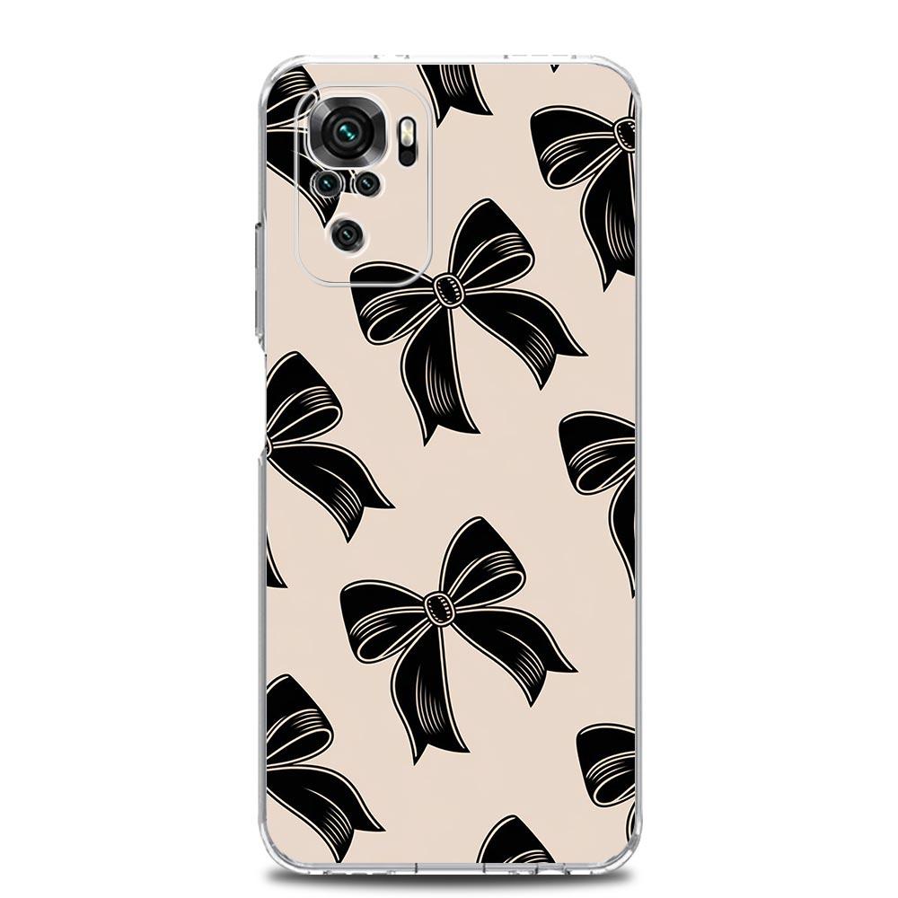 Phone Case For Xiaomi Redmi Note 15 14 13 12 4G 10 11 Pro Plus 5G 14C 13C 12C 10C Clear Soft TPU Cover Cute Pink Heart Bow