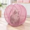 Speelkooi voor Kleine Dieren Pop-up Rolbare Kattenren, Opvouwbare Buiten Kattenren Speelkooi, Ademend Gaas Huisdier Scheurbestendige Tent Oefenbal Kooi