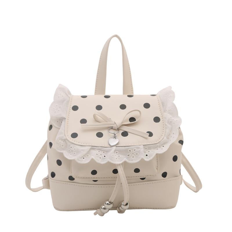 Schoolbag Korean cute college style backpack 1011 spring new commuter small backpack portable niche polka dot handbag