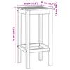 Bar Stool Set of 2 Natural Solid Teak Wood