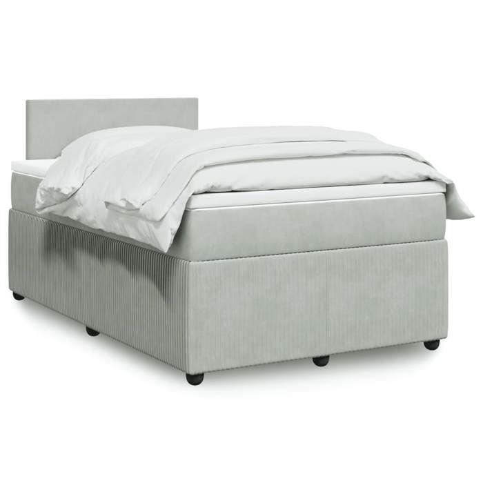 VidaXL Sommier à lattes de lit et matelas gris clair 120x190cm velours 3287680