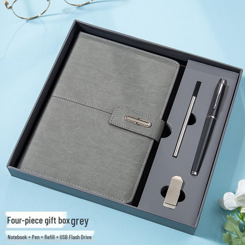 A5 PU Leather Magnetic Buckle Business Notebook Gift Set