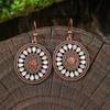 Orecchini Smaltati Colorati Etnici Retrò Bohemien da Donna Boho Fiore Vuoto Geometrico Rotondo Vintage Pendenti Gioielli Regalo