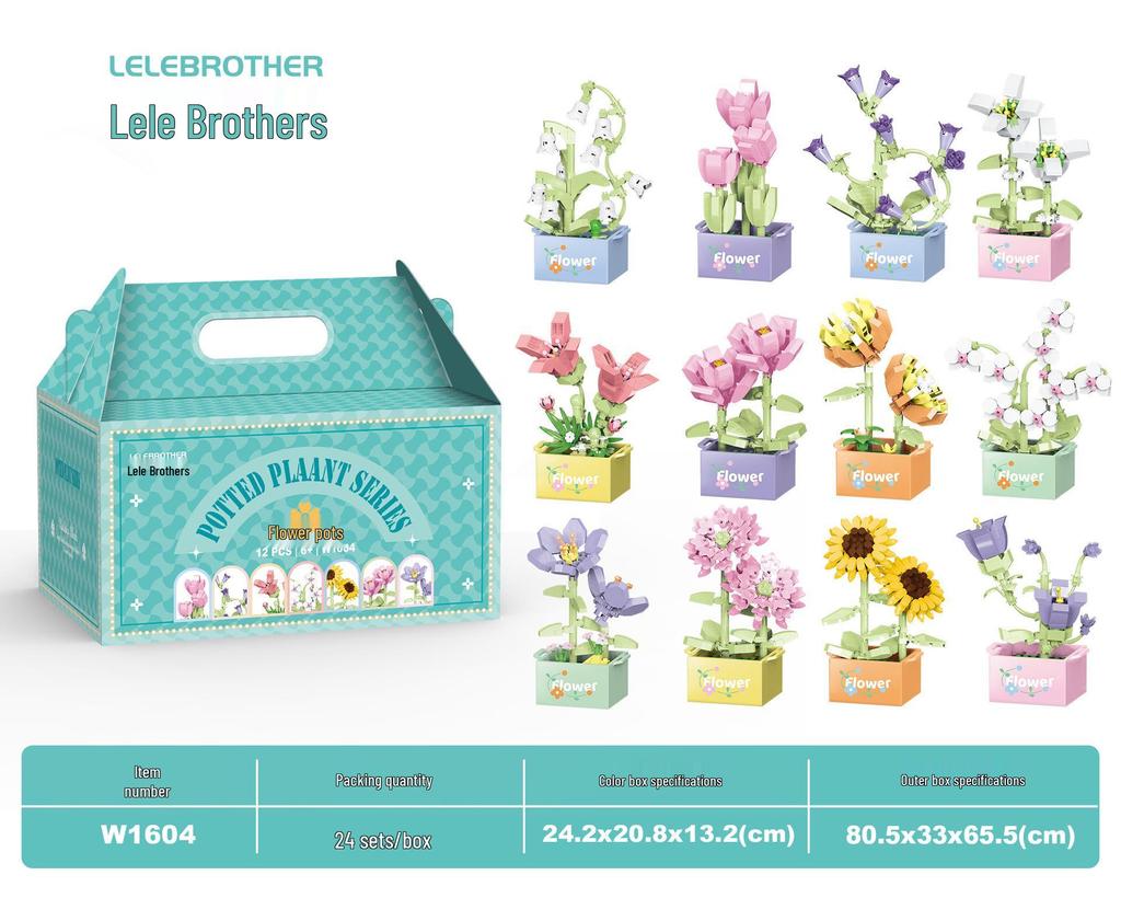 LEGO-Compatible Micro Blocks Eternal Flower Basket Bouquet - Educational Building Toy for Girls