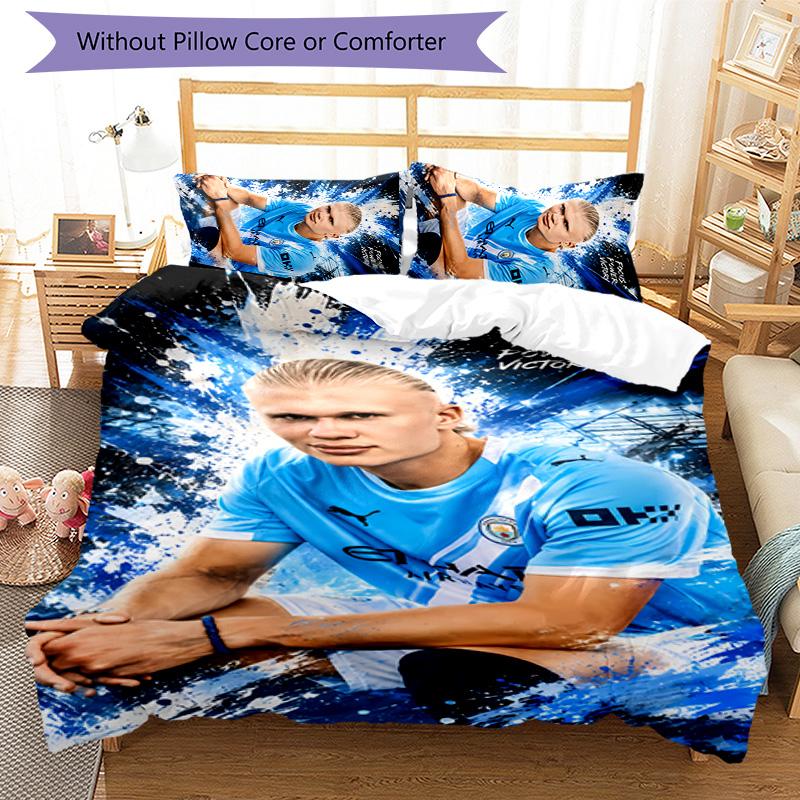 3pcs Haaland Pattern Bedding Set Duvet Cover Set Includes Duvet Cover &pillowcases,perfect All Season Bedroom Decoration&gift
