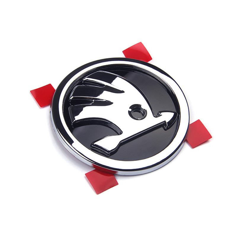 UINR6 80mm/90mm Emblem Car Front Hood Badge Rear Trunk Sticker For Skoda Fabia 2 3 Karoq Kodiaq Octavia 3 Superb 2 3 Combi Yet