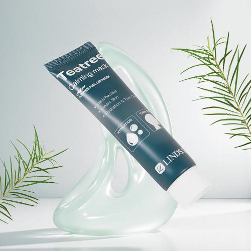 LINDSAY Cooling Calming Moisturizing Turnovers Tea Tree Calming Mask Peel Off Pack 70ml+free Pack Brush