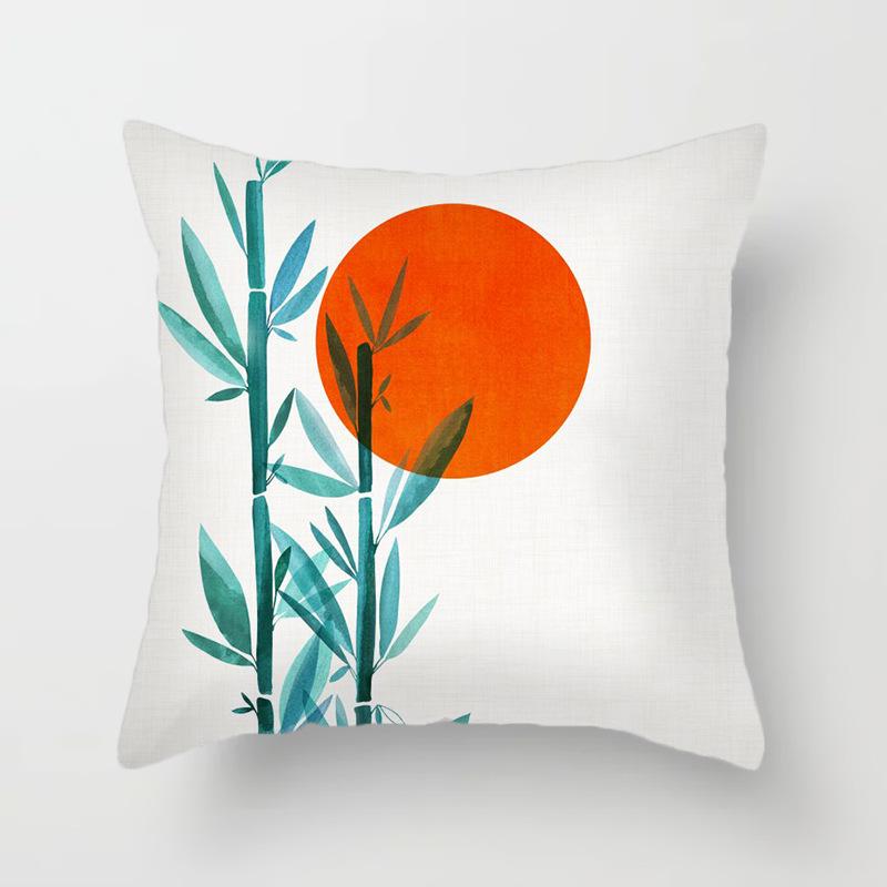 Leaf plant Sunset Print Hold pillowcase Modern landscape color hold pillowcase Home decoration fashion cushion set 45x45cm