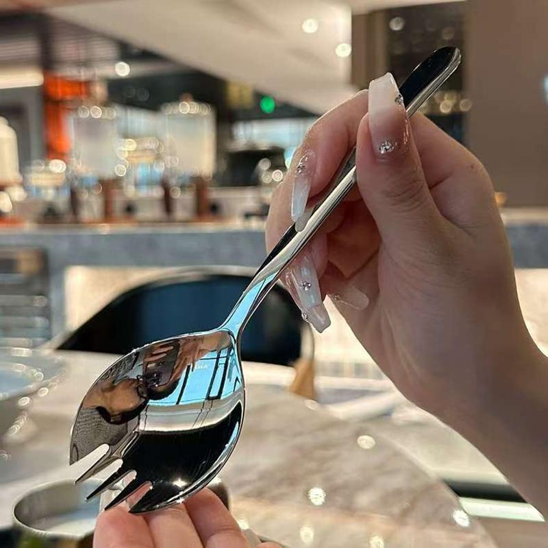 Edelstahl Rundlöffel Net Rot Golden Dinner Langer Griff Rühren Dessertlöffel Für Küchenzubehör Gadgets