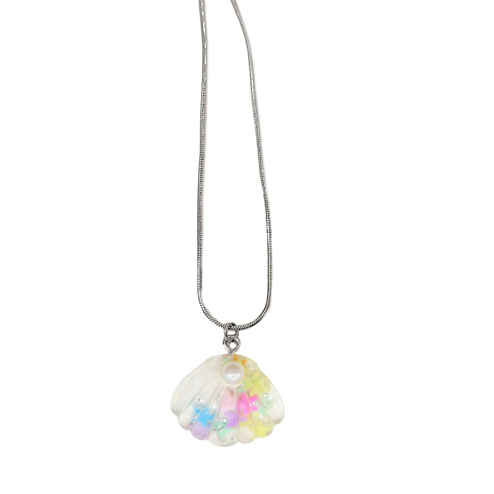 

Shell Charm Necklace Statement Neck Jewelry Chain Necklaces Shell Pendant Choker Suitable for Wedding Party Daily Wear белый