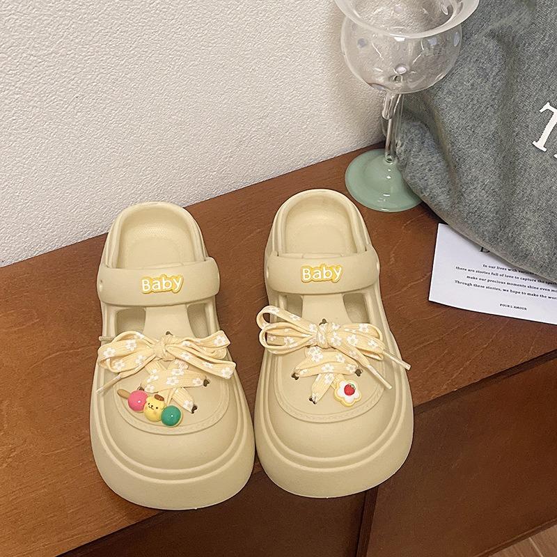 Platform Women's Shoes New Spring and Autumn One-pedal Single Shoes Ugly Cute Doudou Shoes