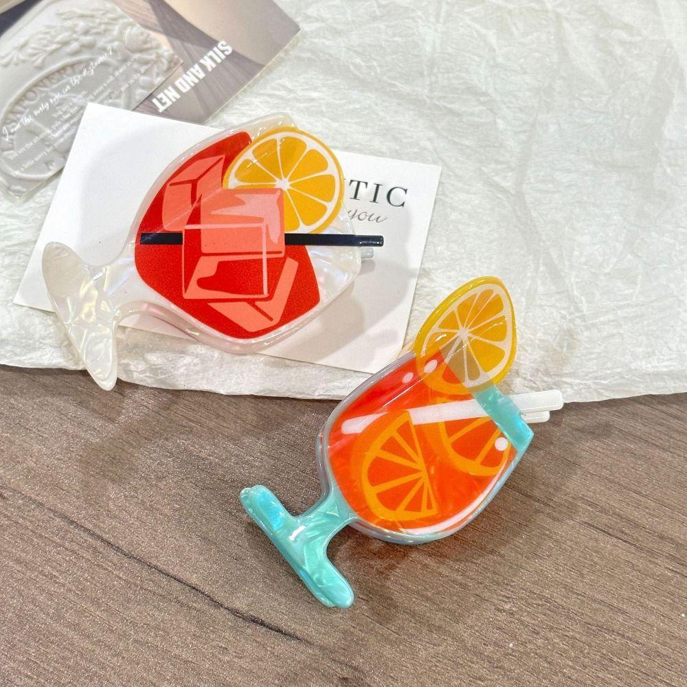 Goblet Shape Cocktail Theme Hair Clip Acrylic Acrylic Hair Claw  Party Accessories