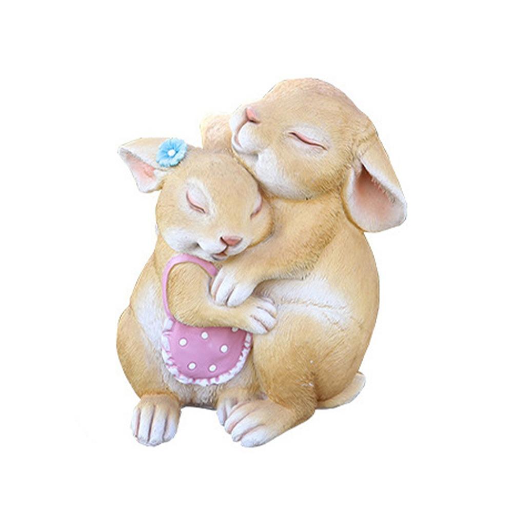 

Модель микроландшафта из смолы, фигурка кролика, мультяшная милая статуэтка кролика, имитация креативной скульптуры животного на Рождество розовый