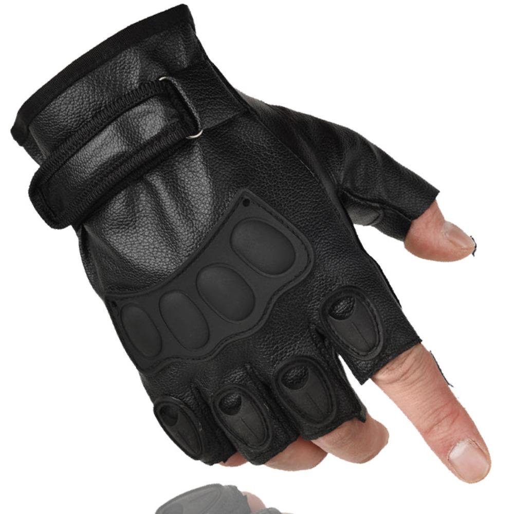 

Cycling half-finger leather gloves men s PU spring and autumn men s and women s cycling anti-skid mountaineering sun