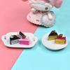 10PCS Dollhouse Miniature Resin Triangle Cakes Doll Simulation Mini Bakery Bread DIY Kitchen Accessories
