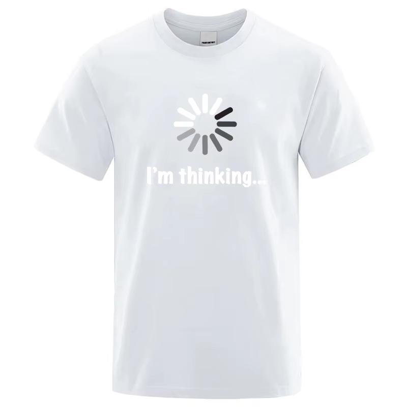 Funny Im Thinking Oversized Unisex Tshirt Streetwear Trendy Cotton Newmodel Personality Clothes Y2k Short Sleeves Comfortable