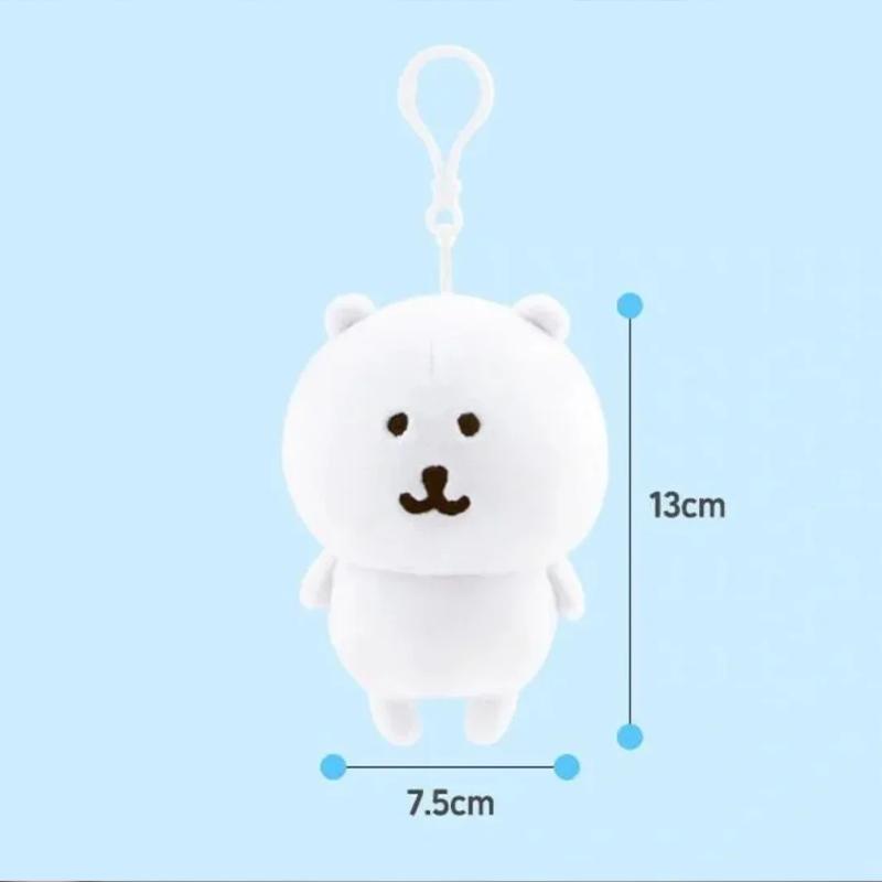 cute Self Mocking Bear Plush Keychain Cute Hanging Ornament Kawaii Cartoon Doll For Bags Backpack Car Keys Funny Gift Idea