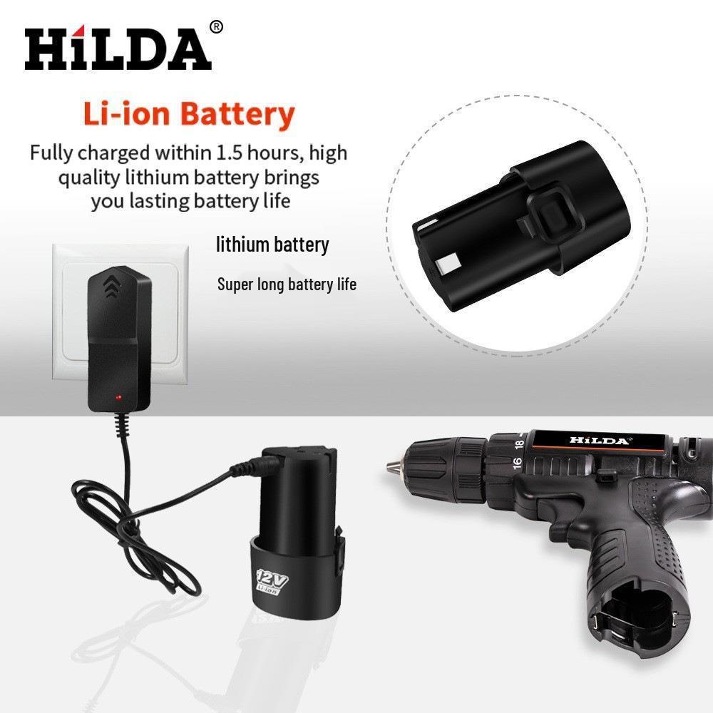 12V Dual-Speed Rechargeable Lithium Electric Drill & Screwdriver