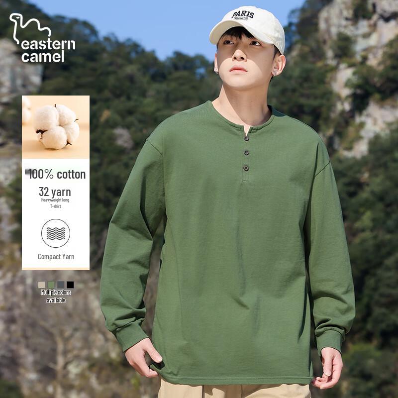 EASTERN CAMEL Men s Heavyweight Cotton Long Sleeve T-Shirt 3XL