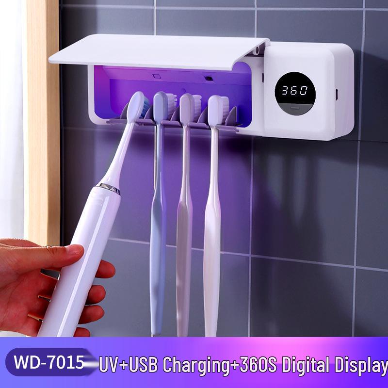 

Wall-Mounted Automatic Toothbrush Holder with UV Sterilization