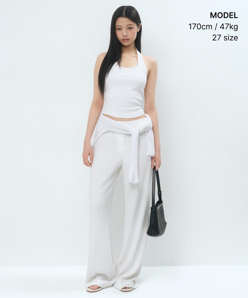 MUSINSA STANDARD WOMAN Women'S Fluid Low Waist Wide Slacks [Ivory]