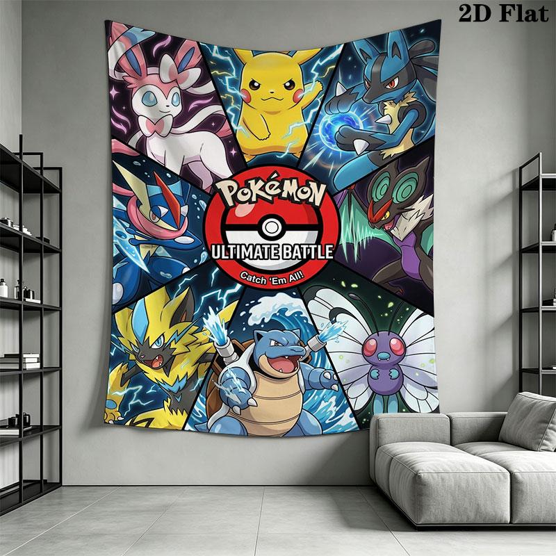 Pokémon Egg Hatch Wall Hanging Printed Fabric Blanket Decorative Tapestries for Bedroom Living Room Home Decor