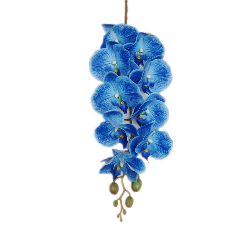 5pc Artificial Phalaenopsis Orchid 9 Heads Soft Latex Butterfly Orchid Flower Branch for Wedding Floral Decoration