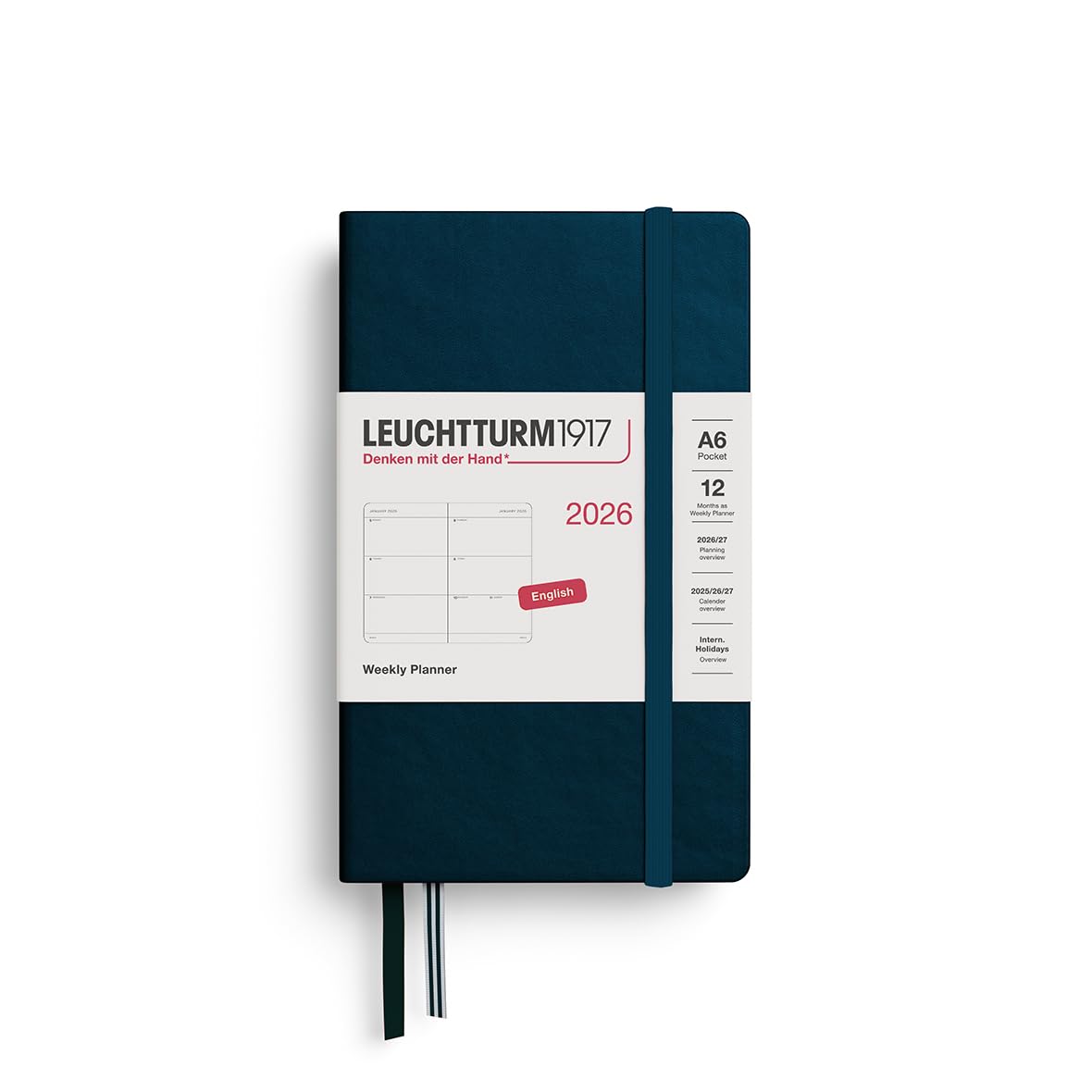 

Leuchtturm 2026 Январь Глубокий Официально Импортированный Планировщик, Начало, A6, Недельный, Горизонтальный, Море, 372728,