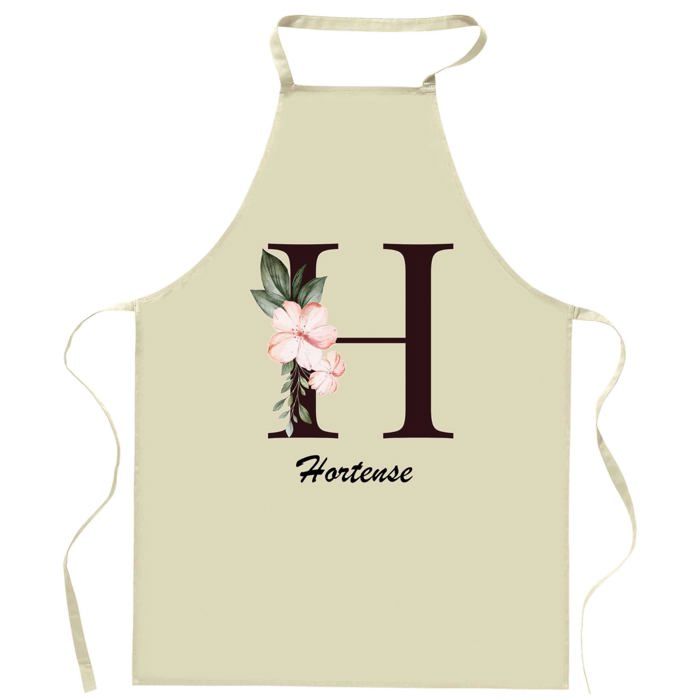 Tablier de cuisine - Hortense Lettre - Impression bretonne - Coton épais - Liens ajustables