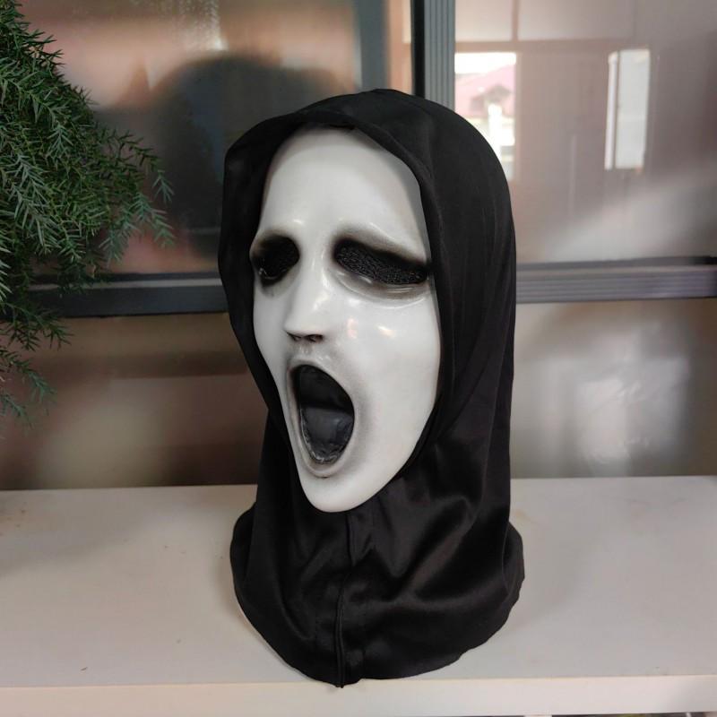 Halloween Scary Ghost Face Mask Black Cloth Horror Cosplay Party Prop
