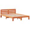 Solid Wood Bed Without Mattress Wax Brown 120x190 Cm Pine Wood
