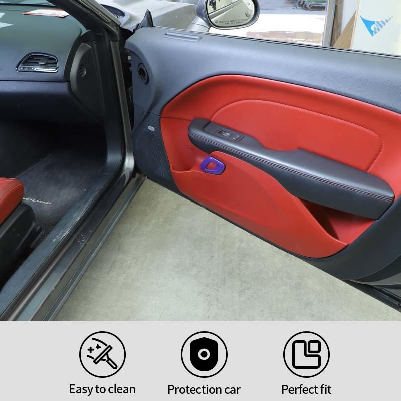 Pegatinas de cubierta decorativa para manija de puerta interior, aptas para Dodge Challenger 2015 Up, accesorios de coche ABS