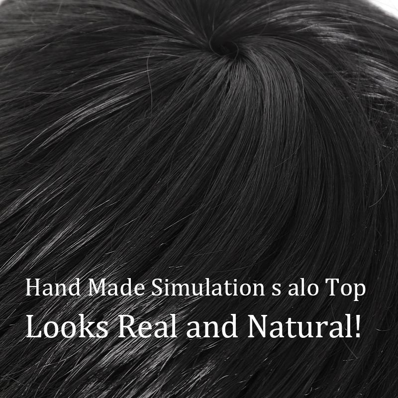 Kadınlar için şık kırlangıç kuyruğu kısa düz sentetik peruk, partiler ve günlük kullanım için uygun nefes alabilirlik için patlamalı