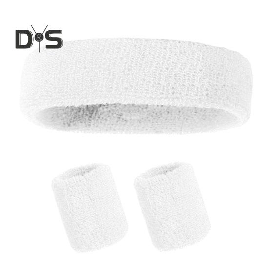 Schweißband-Set, Sport-Stirnband, Armband-Set, Frottee, Tennis, Gymnastik, Armband, sportliches Schweiß-Stirnband für Männer und Frauen