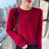 Lekasha Women's Slim Fit 100% Cashmere Round Neck Sweater - Solid Color, Long Sleeve.