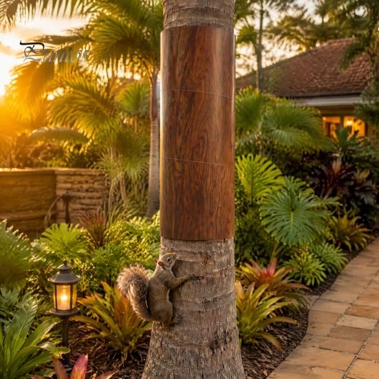 Outdoor Tree Protection Trunk Protector, Squirrel Rodent Baffle Barrier, Bark Texture Wrap with Adhesive for from Raccoon Iguana Guard Trees