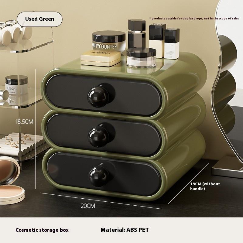 Desktop Storage Box Organizer Drawer Stackable Large Capacity Sundry Container Jewelry Case Cosmetic Makeups Dressing Home Desktop Organization