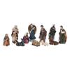 62KD 11pcs Mini Nativity Scene Figurine Set Holy Family Scene Resin Miniature Figurines Holiday Tabletop Decor for Christmas