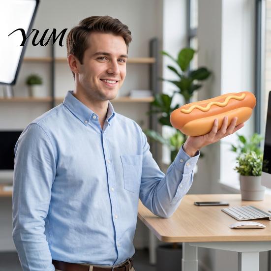 Realistic Food Shaped Squeeze Toy Giant Hot Dog Toy, 8.3" Slow Rising Unique Stress Reliever for Colleagues Soft Ball, Funny Sensory Fidget