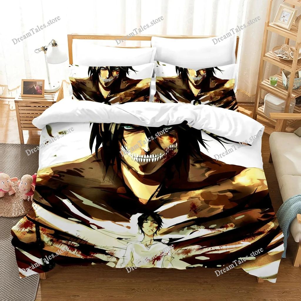 New Attack on Titan Bedding Set Single Twin Full Queen King Size Attack on Titan Bed Set Children Kid Bedroom Duvet Cover Sets96