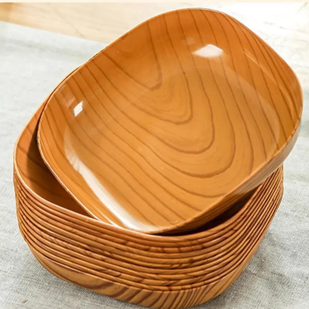 4pcs14cm Japanese Tableware Wooden Plate Beech Oval Tray Mini Fruit Cake Snack Plates Bread Cake Container Snacks Dishes