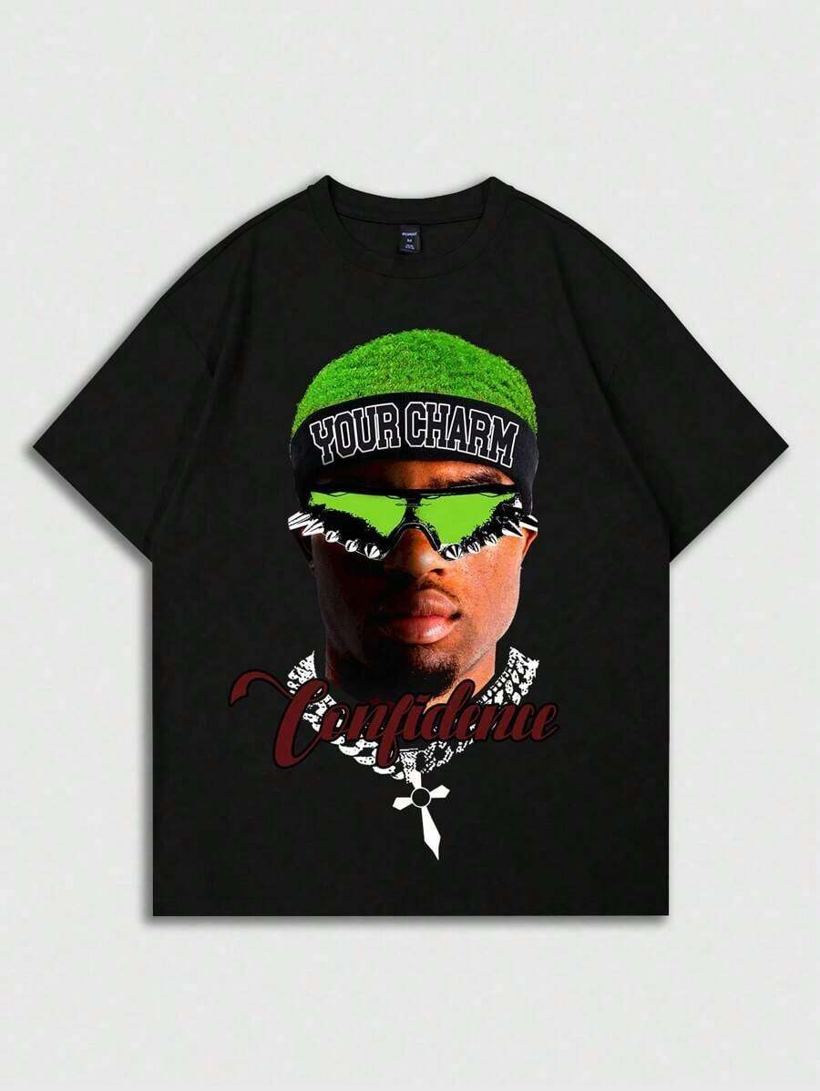 

ROMWE Unisex Street Life Printed Unisexs ShortSleeved TShirt With Portrait Design Suitable For Daily Wear In Spring And Summer 4XL