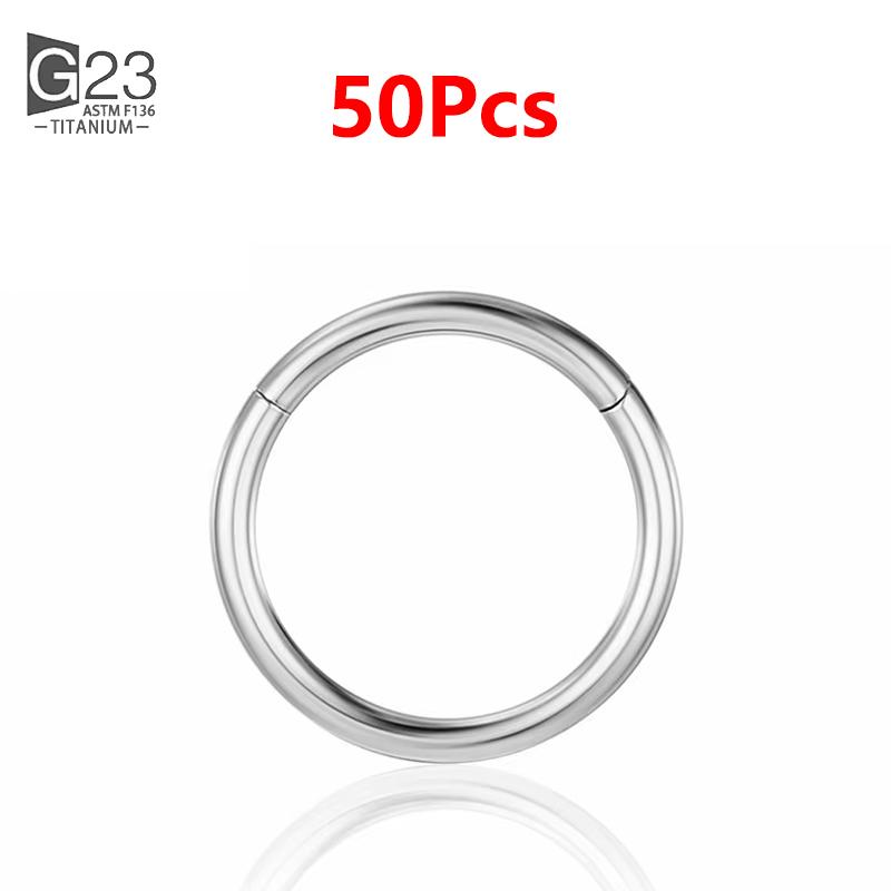 10pcs/50Pcs G23 Titanium Nose Piercing Hinged Segment Hoop Ring For Women Men Septum Clicker Ear Helix Earring Piercing Jewelry